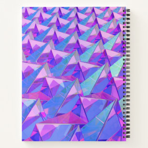 Colourful crystal pyramids notebook
