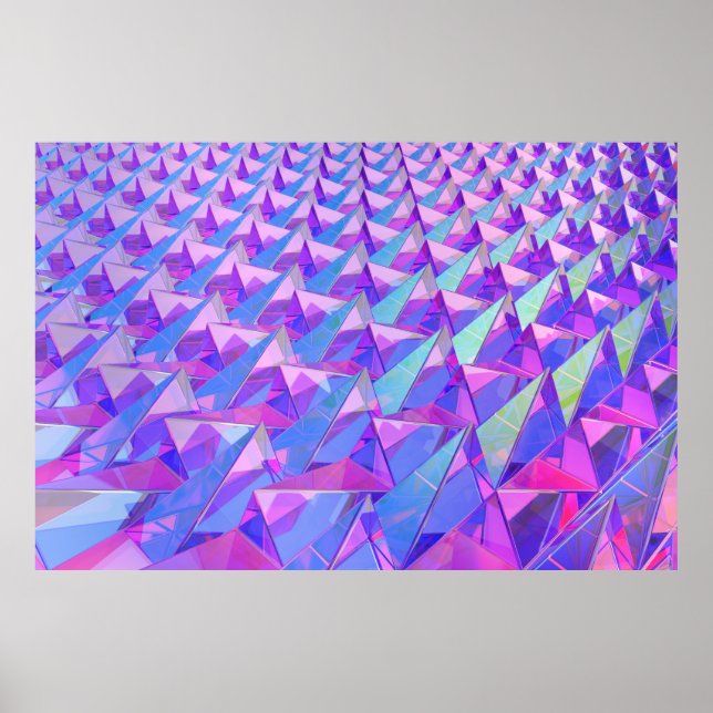 Colourful crystal pyramids poster (Front)