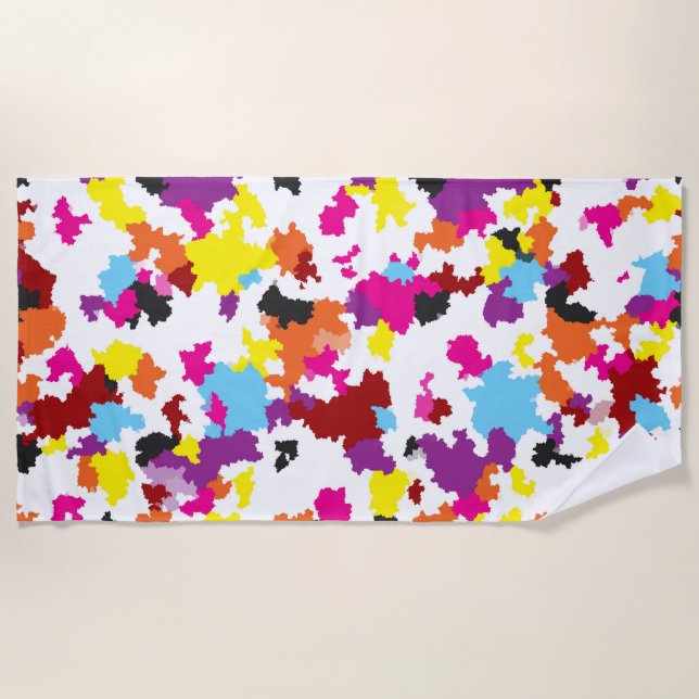 Colourful Crystalline Irregular Abstract Pattern  Beach Towel (Front)