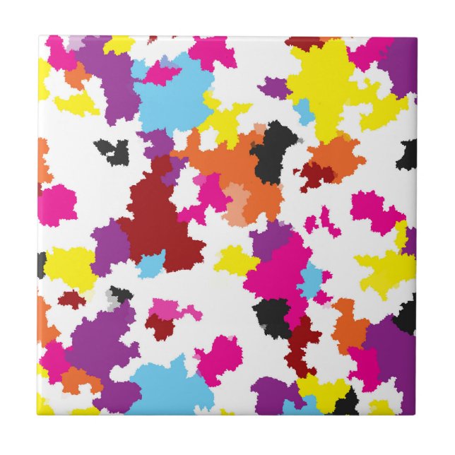 Colourful Crystalline Irregular Abstract Pattern  Ceramic Tile (Front)