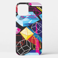 Colourful crystals, dark abstract background