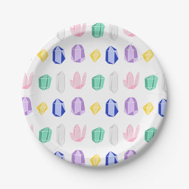 Colourful Crystals Pattern Paper Plate (Front)