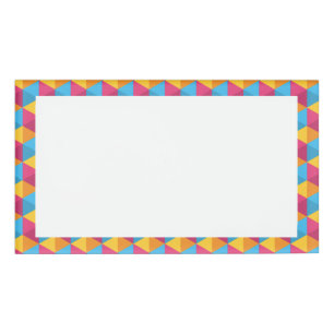 Colourful Cube Pattern Name Tag