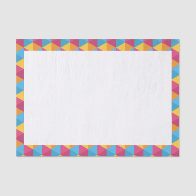 Colourful Cube Pattern Tissue Paper (Front)