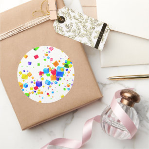 Colourful Cubes 1 Classic Round Sticker