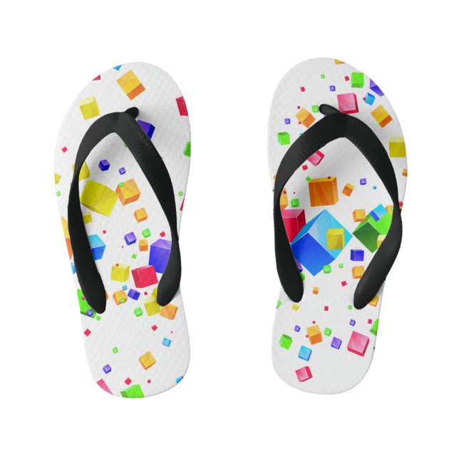 Colourful Cubes 1 Kid's Thongs (Footbed)