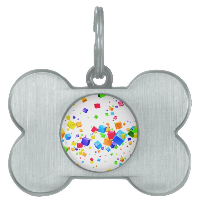 Colourful Cubes 1 Pet ID Tag (Front)