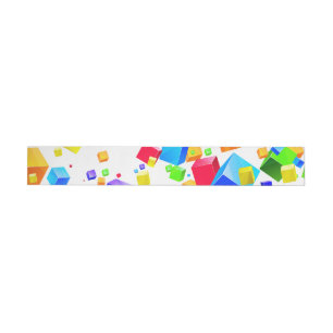 Colourful Cubes 1 Wrap Around Label