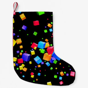 Colourful Cubes 2 Small Christmas Stocking