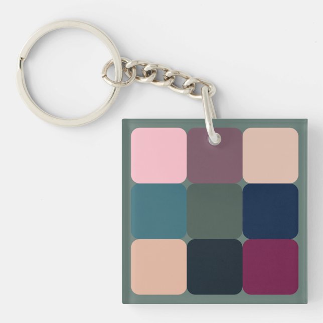 Colourful Cubes Key Ring (Front)