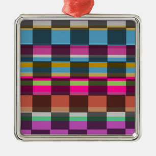 Colourful Cubes Metal Ornament