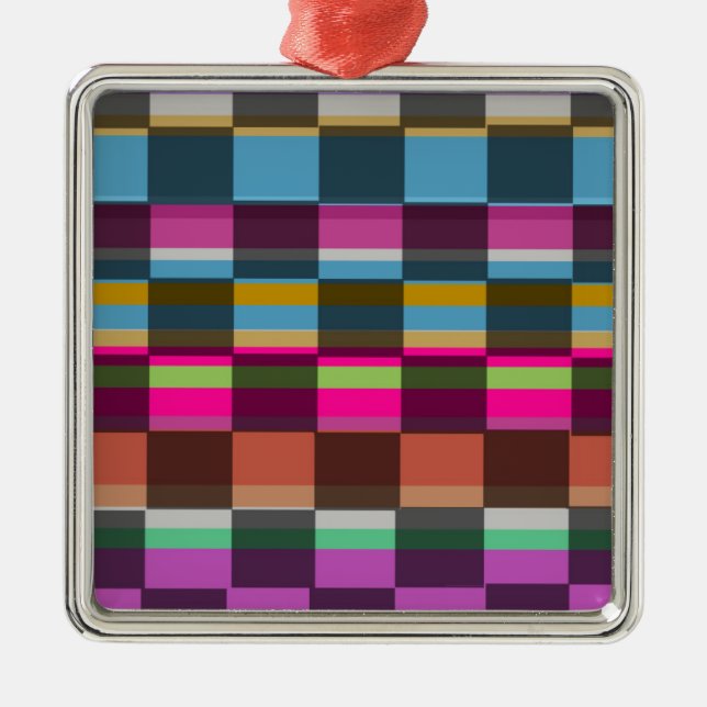 Colourful Cubes Metal Ornament (Front)