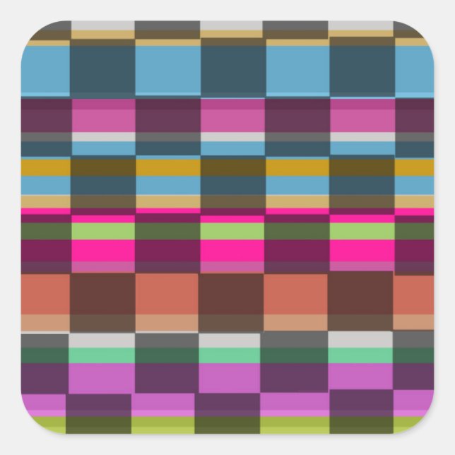 Colourful Cubes Square Sticker (Front)