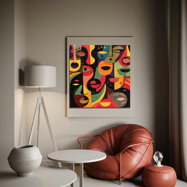 Colourful Cubism Abstract Faces Poster (Creator Uploaded)