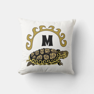 Colourful Cumberland Slider Turtle Monogram Cushion