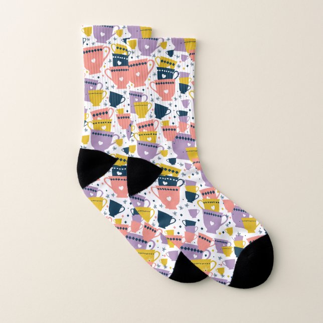 Colourful Cup Pattern Socks (Pair)