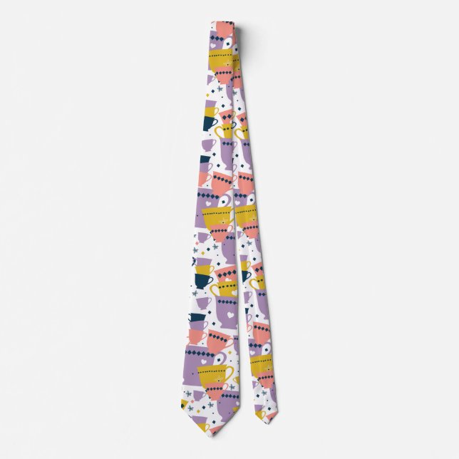 Colourful Cup Pattern Tie (Front)