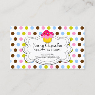 Colourful Cupcake Bakery Business Card