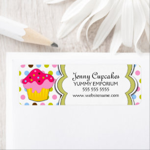 Colourful Cupcake Bakery Return Address Label