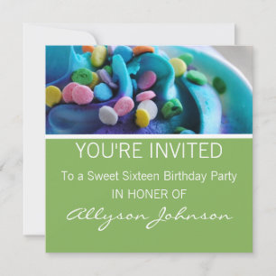 Colourful Cupcake Birthday Invitations