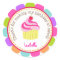 Colourful Cupcake Birthday Party Favour Stickers