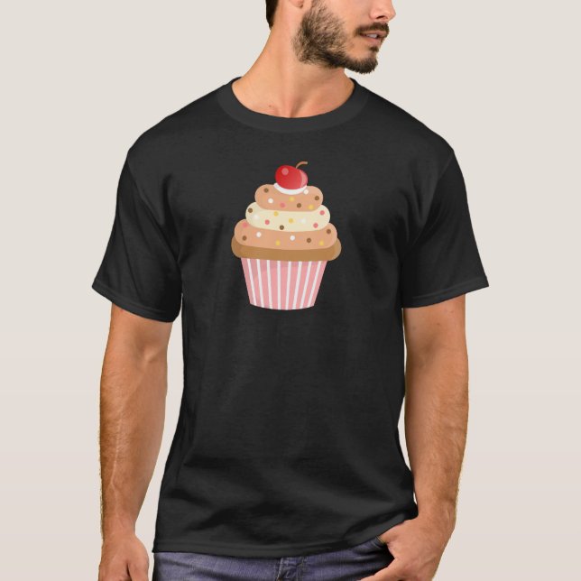Colourful Cupcake Cherry Topping T-Shirt (Front)