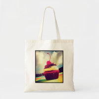 Colourful Cupcake with Cherry on Top