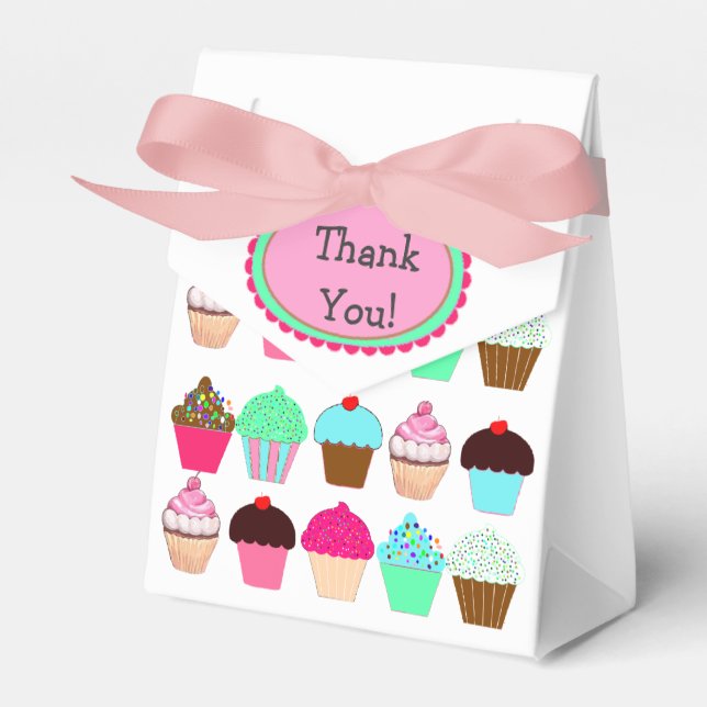 Colourful Cupcakes - Any Occasion Favour Box (Front Side)