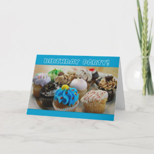 Colourful Cupcakes Birthday Party Invitation
