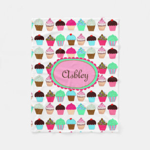 Colourful Cupcakes Fleece Blanket