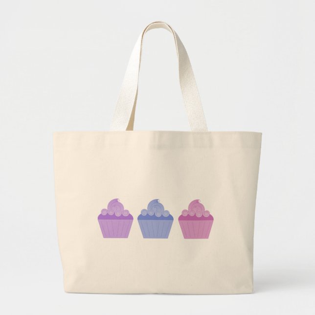 Colourful Cupcakes Large Tote Bag (Front)