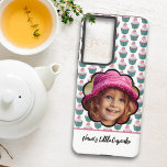 Colourful Cupcakes Scalloped Custom Photo  Samsung Galaxy Case<br><div class="desc">This colourful fun design features a placeholder photograph with template text below and a cupcake pattern at the top. Personalise the template text and replace the placeholder photo with yours. A square photo works best. A great gift idea for a birthday, Mother's Day or Christmas. Available in a variety of...</div>