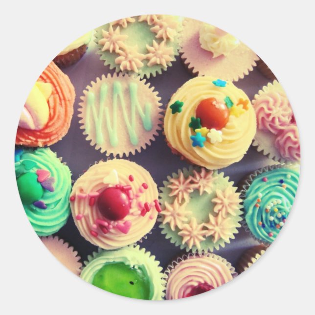 Colourful cupcakes sticker (Front)