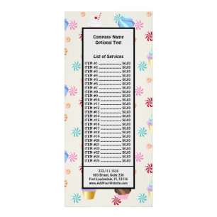 Colourful Cupcakes Sweet Candies Bakery Dessert Rack Card