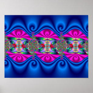 Colourful Curly Decorative Design Poster
