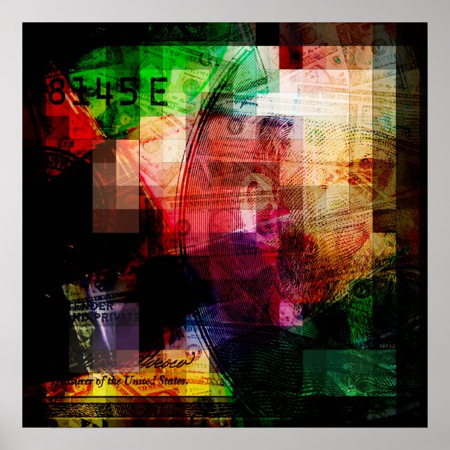 Colourful Currency Collage Poster (Front)