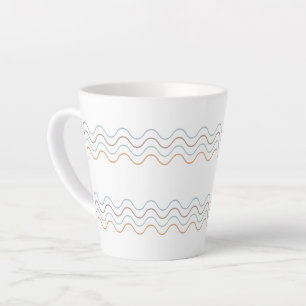 Colourful Curve Lines Pattern Latte Mug