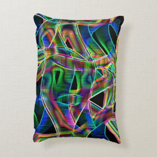 Colourful curved tapes, highlighted by relief decorative cushion