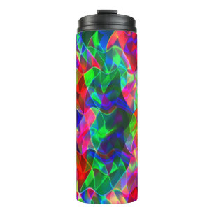Colourful curved triangles or coloured ripples. thermal tumbler
