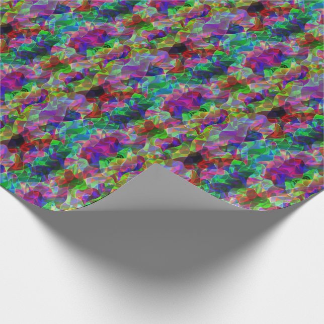 Colourful curved triangles or coloured undulation wrapping paper (Corner)
