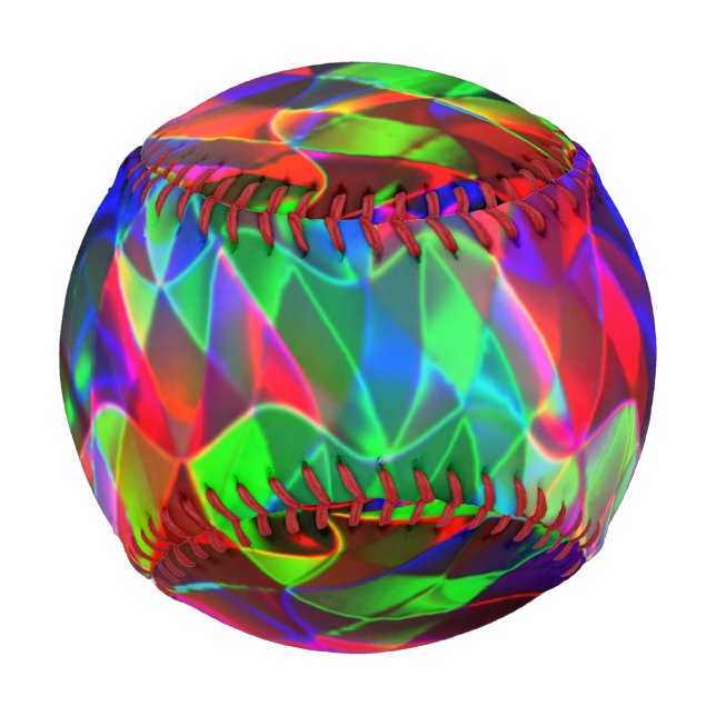 Colourful curved triangles or coloured undulations baseball (Front)