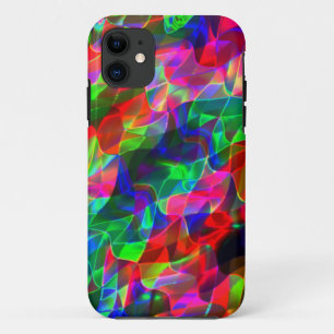Colourful curved triangles or coloured undulations iPhone 11 case