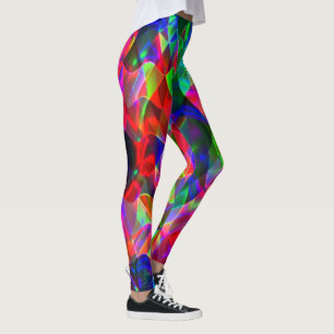 Colourful curved triangles or coloured undulations leggings
