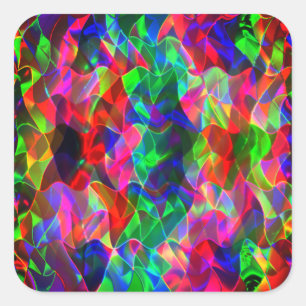 Colourful curved triangles or coloured undulations square sticker