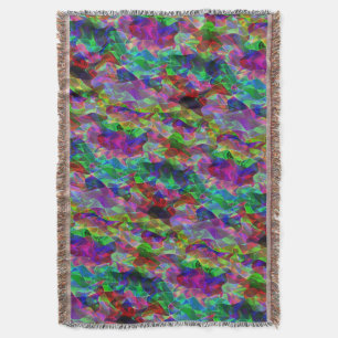 Colourful curved triangles or coloured undulations throw blanket