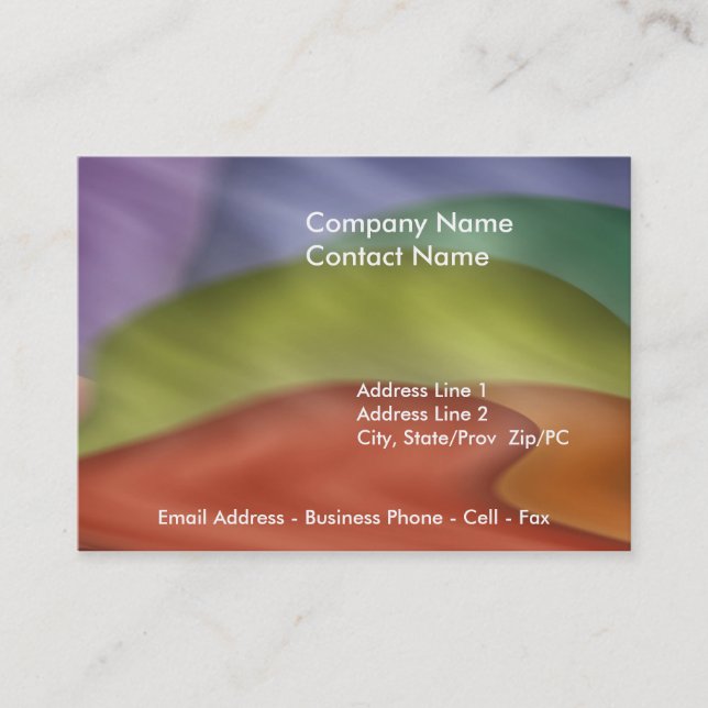 Colourful Curves card template (Front)