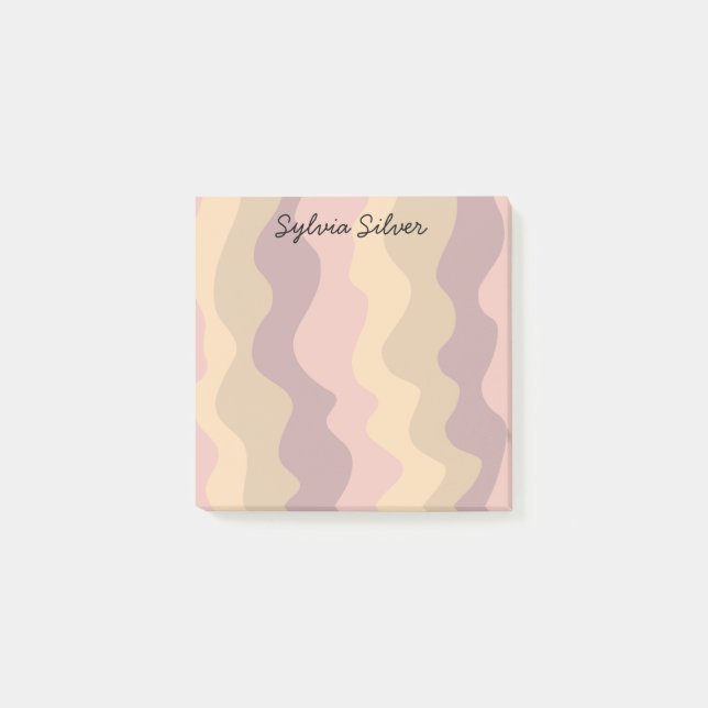 Colourful Curves CUSTOM Chic Monogram Personalised Post-it Notes (Front)