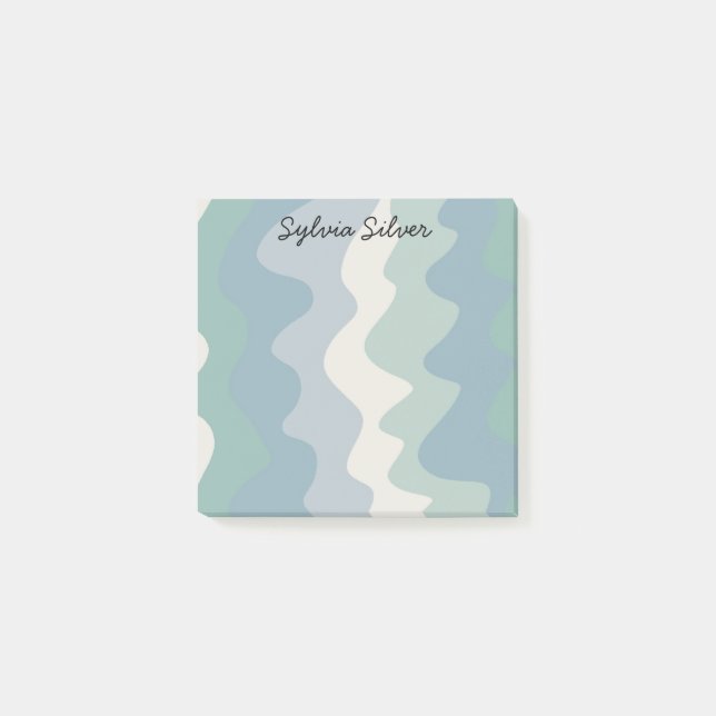 Colourful Curves CUSTOM Chic Monogram Personalised Post-it Notes (Front)