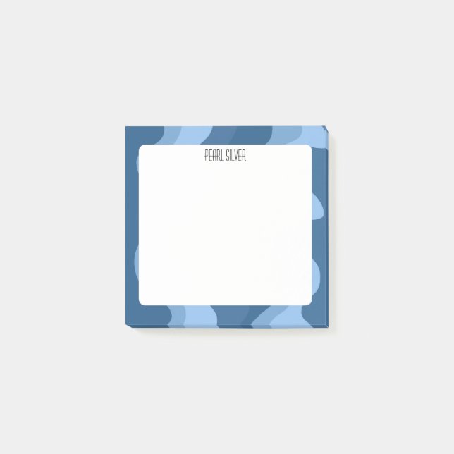 Colourful Curves CUSTOM Chic Monogram Personalised Post-it Notes (Front)