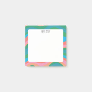 Colourful Curves CUSTOM Chic Monogram Personalised Post-it Notes